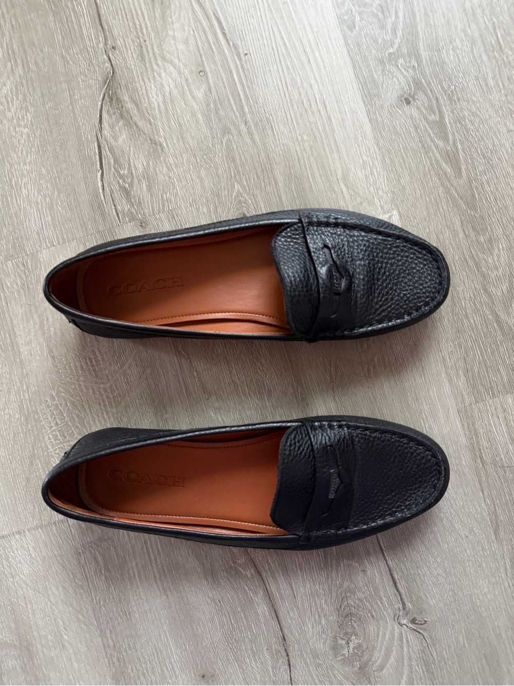 Coach Odette Black Pebbled Leather Loafers size 9B EU 39.5 - Picture 2 of 9